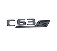 NLNKDTDPAK 3D ABS Chrome Noir Rouge Insigne De Garde-Boue De Voiture Autocollant De Coffre Arrière Emblème C63S Logo Ajustement for Mercedes C 63 S AMG W205 W204 W203 Accessoires(Glossy Black 19-22)