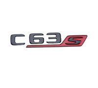 NLNKDTDPAK 3D ABS Chrome Noir Rouge Insigne De Garde-Boue De Voiture Autocollant De Coffre Arrière Emblème C63S Logo Ajustement for Mercedes C 63 S AMG W205 W204 W203 Accessoires(Black Red 19-22)
