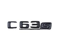 NLNKDTDPAK 3D ABS Chrome Noir Rouge Insigne De Garde-Boue De Voiture Autocollant De Coffre Arrière Emblème C63S Logo Ajustement for Mercedes C 63 S AMG W205 W204 W203 Accessoires(Glossy Black 2015)