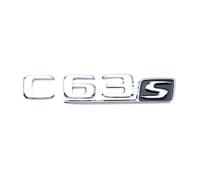 NLNKDTDPAK 3D ABS Chrome Noir Rouge Insigne De Garde-Boue De Voiture Autocollant De Coffre Arrière Emblème C63S Logo Ajustement for Mercedes C 63 S AMG W205 W204 W203 Accessoires(Chrome Silver 16-19)