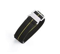 NLNKDTDPAK 60S Armée française NATO Parachute Elastic Nylon Watchband Fit for Seiko Water Fit for Ghost Fit for Tudor Rolex Watch Strap 20mm 22mm Accessoires de montre(Green Yellow Line)