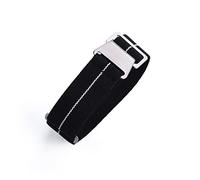 NLNKDTDPAK 60S Armée française NATO Parachute Elastic Nylon Watchband Fit for Seiko Water Fit for Ghost Fit for Tudor Rolex Watch Strap 20mm 22mm Accessoires de montre(Black White Line)