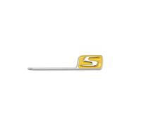 NLNKDTDPAK Autocollant 3D ABS Brillant Noir Jaune Argent, Logo S adapté for Mercedes AMG X156 W205 W212 W207 W176, Badge de Coffre arrière de Voiture(Yellow Silver-01,S (big))