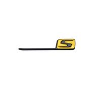 NLNKDTDPAK Autocollant 3D ABS Brillant Noir Jaune Argent, Logo S adapté for Mercedes AMG X156 W205 W212 W207 W176, Badge de Coffre arrière de Voiture(Glossy Black Yellow-01,S (big))