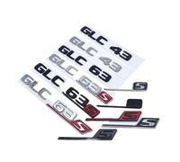 NLNKDTDPAK Autocollant D'emblème De Coffre ABS Plat 2017+ GLC43 GLC63 GLC63s V8 Biturbo 4matic Adapté for Mercedes Adapté for Benz AMG X253(Silver,Red S big)