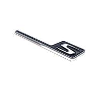 NLNKDTDPAK Autocollants de Coffre de Voiture ABS S Badge Emblem adaptés for Mercedes Fit for Benz AMG S AMG E63S C63S GLC63S GLE63S GLS63S GTS GT43S GTR GT53 GT50 CLA45S(Black Silver big)