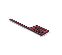 NLNKDTDPAK Autocollants de Coffre de Voiture ABS S Badge Emblem adaptés for Mercedes Fit for Benz AMG S AMG E63S C63S GLC63S GLE63S GLS63S GTS GT43S GTR GT53 GT50 CLA45S(Glossy Black Red big)