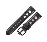 NLNKDTDPAK Bande de montre Bande Soft Cuir Soft Cuir Bracelet Bracelet for boucle Trois trous Ceinture de montre respirante 20mm 22mm Vintage Brown(Coffee-Black,22mm)