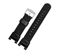 NLNKDTDPAK Bande de montre en nylon vert militaire ajusté for Casio SGW-100 Brotte étanche Remplacement des accessoires sport conduite(Black silver buckle)