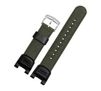 NLNKDTDPAK Bande de montre en nylon vert militaire ajusté for Casio SGW-100 Brotte étanche Remplacement des accessoires sport conduite(Green silver buckle)