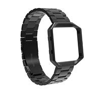 NLNKDTDPAK Bande de montre for bracelet en acier inoxydable de remplacement Bracelet Frameclassic Bracelet for montres Ajustement en acier inoxydable for Fitbit Fit for Blaze Fit for Gear S3(Schwarz,W