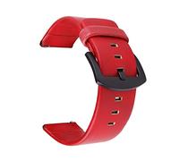 NLNKDTDPAK Bandoues de montre en cuir 18 mm 20 22 24 épingles libération noires Brown Women Men Hommes Watch Strap Belt With Black Buckle(Red,18mm)