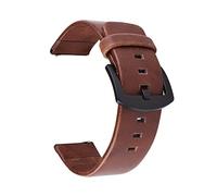 NLNKDTDPAK Bandoues de montre en cuir 18 mm 20 22 24 épingles libération noires Brown Women Men Hommes Watch Strap Belt With Black Buckle(Brown,24mm)