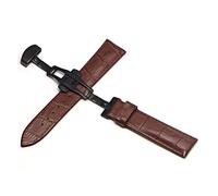 NLNKDTDPAK Bandoues de montre en cuir 20 mm Straputterfly Boucle boucle Bangle acier Ajustement for Samsung Fit for Galaxy Watch Gear S3 for Frontier(Brown black 1,14mm)