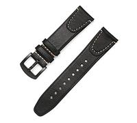 NLNKDTDPAK Black Backle Retro Le cuir bracelet for huile de cire gueule(Schwarz,20mm)