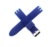 NLNKDTDPAK Blanc noir Orange Orange DarkBlue Lightblue 20mm En caoutchouc de silicone Tableau imperméable for l'étanche de la ceinture Swatch Bande de montre(Darkblue)