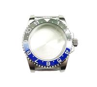 NLNKDTDPAK Boîtier de montre for homme 40 mm en acier inoxydable, verre saphir, lunette céramique, pas grand miroir, fenêtre date, convient for NH35 nH36 2813, for Miyota 8215(G2,NH35 NH36 case)