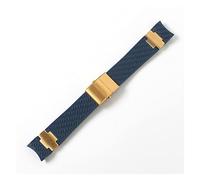 NLNKDTDPAK Bracelet de montre Bracelet Silice Gel Montre Bande Fit for Ulysse Fit for Nardin PLONGEUR Sangle de montre en caoutchouc étanche Sports 22mm homme noir bleu brun(Blue 1 gold,22mm with buck