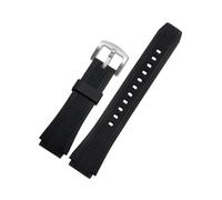 NLNKDTDPAK Bracelet de montre en caoutchouc de Silicone for hommes, 20MM, Joint convexe, noir, sport, accessoires adaptés for CASIO EDIFICE EF-552(Black-S pin)