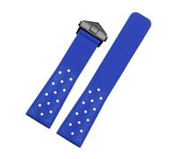 NLNKDTDPAK Bracelet de montre en caoutchouc de Silicone, Interface Arc de 22mm for trous, souple, noir, Orange, rouge, bleu, for hommes, adapté for Tag Heuer AQUARACER, adapté for Monaco(Blue-Black)