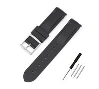 NLNKDTDPAK Bracelet de montre en caoutchouc, Interface for extrémité incurvée de 20mm, adapté for Omega, for Moonswatch, Joint Constellation, bracelet de montre de sport for hommes et femmes(Black 1)