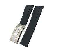 NLNKDTDPAK Bracelet de montre en caoutchouc noir bleu, 21mm 22mm, adapté for Rolex DEEPSEA Sea-Dweller Submariner, accessoire de bracelet de montre en Silicone(Black,21MM DEEPSEA_SILVER ROSE)