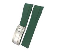 NLNKDTDPAK Bracelet de montre en caoutchouc noir bleu, 21mm 22mm, adapté for Rolex DEEPSEA Sea-Dweller Submariner, accessoire de bracelet de montre en Silicone(Green,21MM DEEPSEA_GOLDEN)