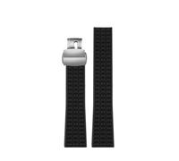 NLNKDTDPAK Bracelet de montre en caoutchouc Silicone for hommes, 19mm, for carreaux, noir, bleu, marron, adapté for Patek Philippe Aquanaut 5164A 5167A 5168A(Black-Silver)