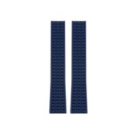 NLNKDTDPAK Bracelet de montre en caoutchouc Silicone for hommes, 19mm, for carreaux, noir, bleu, marron, adapté for Patek Philippe Aquanaut 5164A 5167A 5168A(Blue-NO BK)