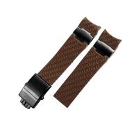 NLNKDTDPAK Bracelet de montre en caoutchouc Silicone for hommes, 22mm, Interface Arc, noir, marron, bleu, plongée nautique, adapté for Ulysse Nardin 263(A Brown-Black)