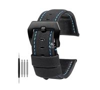 NLNKDTDPAK Bracelet de montre en cuir Texture Nylon adapté for Panerai PAM01661 | 441 bracelet de montre Marina noir bleu 22mm 24mm 26mm accessoires de ceinture Bracelets(Black blue blue,24mm)