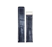 NLNKDTDPAK Bracelet de montre en cuir véritable, 21mm, 22mm, 23mm, 24mm, adapté for accessoires de montre Breitling, adapté for la ceinture NAVITIMER WORLD Avenger Superocean(Brown white,23MM_SILVER)