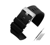 NLNKDTDPAK Bracelet de montre en résine de caoutchouc de silicone 24 mm sport noir gris jaune bracelet de montre adapté for SUUNTO adapté for SPARTAN TRAVERSE ALPHA adapté for WOODLAND(B Black-S pin)