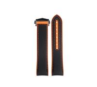 NLNKDTDPAK Bracelet de montre en Silicone for hommes, adapté for Omega, couturier 600 quart Orange, bracelet de montre en caoutchouc de sport, 21mm 22mm, ceinture souple(Black Orange BK,20mm)