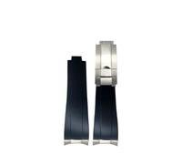 NLNKDTDPAK Bracelet de montre for boucle courte en caoutchouc, 20mm 21mm, adapté for Rolex, for Daytona Submariner, rôle OYSTERFLEX Yacht Master, petit poignet en Silicone(Gray-Buckle,20mm)