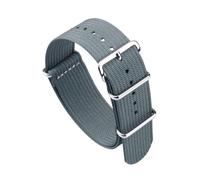 NLNKDTDPAK Bracelet de montre nervuré 18mm 19mm 20mm 22mm, bracelets de montre en Nylon tressé, tissu balistique, accessoires adaptés au bracelet de montre militaire(Gray,19mm)