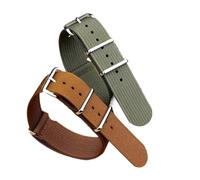NLNKDTDPAK Bracelet de montre nervuré, en Nylon robuste, militaire, rétro, tressé, en tissu balistique, 20mm, 22mm, 18mm, 19mm(BURGUNDY KHAKI,20mm)