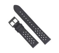 NLNKDTDPAK Bracelet de montre Rally for dégagement rapide, toile for voile et cuir durables, 18mm 19mm 20mm 22mm, accessoires de bracelet de montre, ceinture perforée(Black black line 2,19mm)