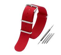 NLNKDTDPAK Bracelet de montre universel en toile de nylon for DW for Briston for Rolex 18 mm 20 mm 22 mm noir rouge vert kaki bleu sport for hommes et femmes(Red-S pin,18mm)
