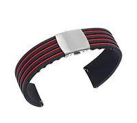 NLNKDTDPAK Bracelet de sport intelligent en silicone 18 20 mm 22 24 for Samsung for Galaxy 45 for Huawei GT montre bicolore(Red-silver buckle,24mm)