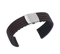 NLNKDTDPAK Bracelet de sport intelligent en silicone 18 20 mm 22 24 for Samsung for Galaxy 45 for Huawei GT montre bicolore(Brown-silver buckle,20mm)