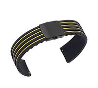 NLNKDTDPAK Bracelet de sport intelligent en silicone 18 20 mm 22 24 for Samsung for Galaxy 45 for Huawei GT montre bicolore(Yellow-black buckle,20mm)