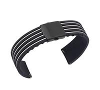 NLNKDTDPAK Bracelet de sport intelligent en silicone 18 20 mm 22 24 for Samsung for Galaxy 45 for Huawei GT montre bicolore(White-black buckle,22mm)