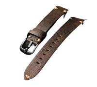 NLNKDTDPAK Bracelet en cuir de couche de tête fait for la main, bracelet en cuir italien marron 18 19 20 21 22MM, style vintage ancien, bracelet for hommes(Brack buckle,22mm)