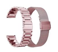 NLNKDTDPAK Bracelet en métal Gts2 Strap BIPS BIPS Gandband Pace Stratos 2 GTS GTR 42 47 mm Strap Fit for Xiaomi Fit for Amazfit Fit for Bip Fit for Huami(Pink 2pcs,20mm)