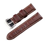 NLNKDTDPAK Bracelet for poignet for la main en cuir Modèle de slub adapté for Huawei Fit for Samsung 20mm 22mm 24mm 26mm Strap Universal Montre Accessoires(Brown,Black buckle,22mm)