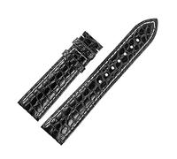 NLNKDTDPAK Bracelets de montre de bande de montre en cuir de la peau for 12/14 / 14/15 / 16/17 / 18/16/20/21/22 / 23mm Man(Black white line,20mm)