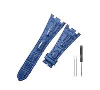 NLNKDTDPAK Bracelets de montre en cuir adaptés for Audemars et for Piguet Royal Oak 15710 26471 26474 28mm for bracelet de montre for boucle pliante(Blue-no buckle)