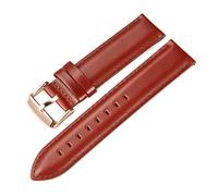 NLNKDTDPAK Bracelets en cuir tanné for l'huile 22mm 20mm 18mm bracelet de montre for dégagement rapide for hommes femmes remplacement adaptés for DW(Red brown-Rosegold,18mm)