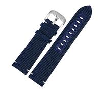NLNKDTDPAK Braceuse de montre en toile nylon 22 mm Sport Bracelet cuir étanche Band Ajustement for Mido For for l'océan for Star M042.430 Accessoires(Dark blue02)